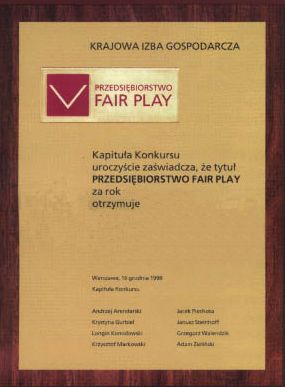 Certyfikat Fair Play