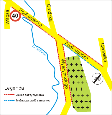 Mapka okolic cmentarza