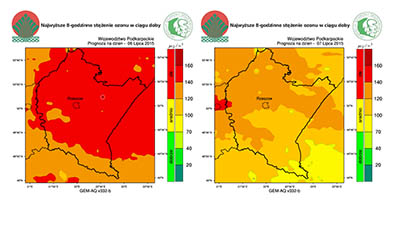 Wysokie stenie ozonu